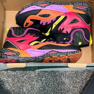 Puma Black and Multicolor High-Top Sneakers